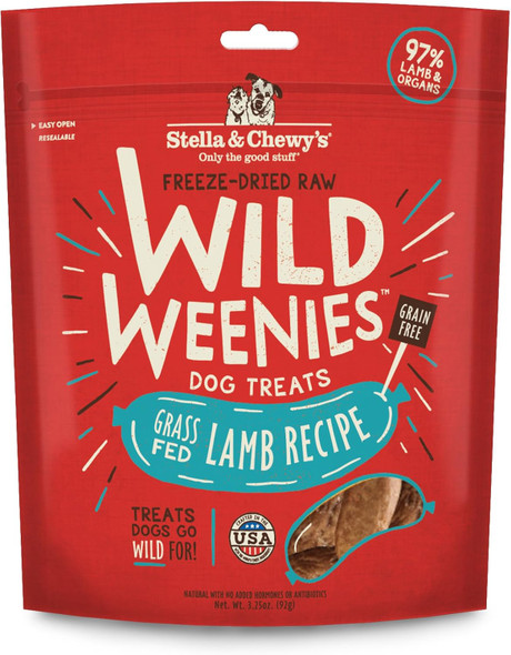 Stella & Chewy’s ze-Dried Raw Wild Weenies Dog Treats – All-Natural, Protein Rich, Grain Dog & Puppy Treat – Great for Training & Rewarding – Grass-Fed Lamb Recipe – 3.25 oz Bag Stella & Chewy’s ze-Dried Raw Wild Weenies Dog Treats – All-Natural, Protein Rich, Grain Dog & Puppy Treat – Great for Training & Rewarding – Grass-Fed Lamb Recipe – 3.25 oz Bag