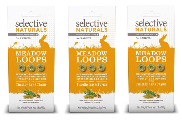 Supreme Petfoods 3 Pack Of Selective Naturals Meadow Loops Each With Timothy Hay 2.8 Ounces 3 Pack