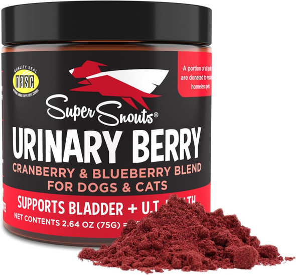 Super Snouts Urinary Berry Urinary Tract Supplements For Dogs & Cats Made In 2.64 Oz