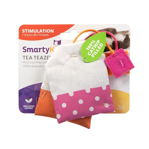 Smartykat Tea Teazers Catnip Cat Toys Pink/Orange 2 Count