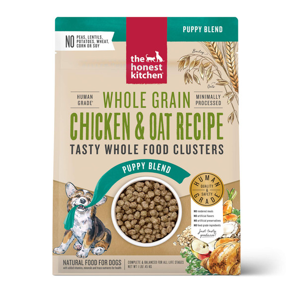 The Honest Kitchen Human Grade Whole Food Clusters Puppy Whole Grain Chicken Dry Dog 1 Lb