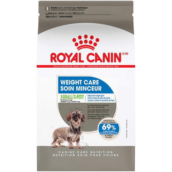Royal Canin Canine Care Nutrition XSmall Weight Care Adult Dry Dog Food Bag 2.2 Lb