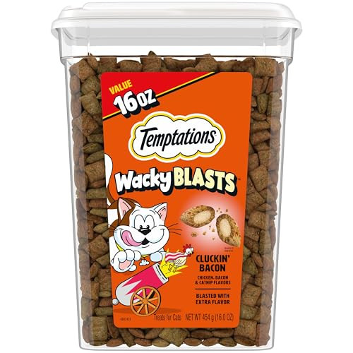 Temptations Wacky Blasts Cat Treats Cluckin' Bacon Flavor . Pouch 16 Oz