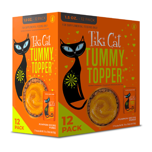 Tiki Pets Cat Solutions Topper Multipack Tummy Topper Pumpkin Recipe In Broth 1.5 Oz 12 Count