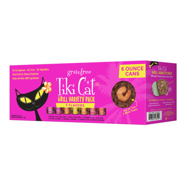 Tiki Pets Cat Grill Tuna & Crab Surimi HighProtein And 100% NonGmo Ingredients 6 Oz Pack Of 8