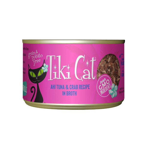 Tiki Pets Cat Grill Wet Cat Food Ahi Tuna & Crab . Cans 6 Oz 8 Count