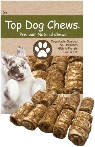 Top Dog Chews – 3” Mini Cheek Rolls with Bully Dust Sprinkles, 10 Pack, Long Lasting Dog Bones for Aggressive Chewers, Rawhide Dog Treats Top Dog Chews – 3” Mini Cheek Rolls with Bully Dust Sprinkles, 10 Pack, Long Lasting Dog Bones for Aggressive Chewers, Rawhide Dog Treats