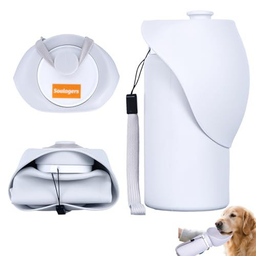 Soulagers Dog Water Bottle Silicone Foldable Bottle For Pets Portable Pet Water