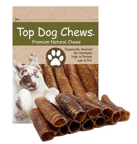 Top Dog Chews 6" Beef Trachea Dog Chews 10 Pack American All Natural Single 10 Pack