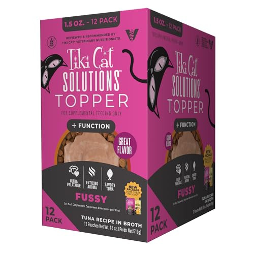 Tiki Pets Cat Solutions Topper Multipack Fussy Tuna Recipe In Broth . Pouch 1.5 Oz 12 Pack