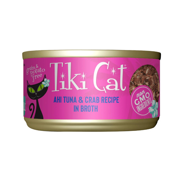 Tiki Pets Cat Grill Wet Cat Food Ahi Tuna & Crab . Cans 2.8 Oz 12 Count