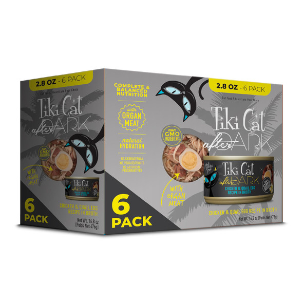 Tiki Cat After Dark Whole Foods Chicken & Quail Egg . Can 2.8 Oz 6 Count