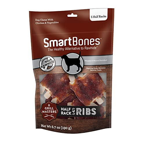 Smartbones Grill Masters Ribs Half Racks RawhideFree Chews For Dogs 5 Count