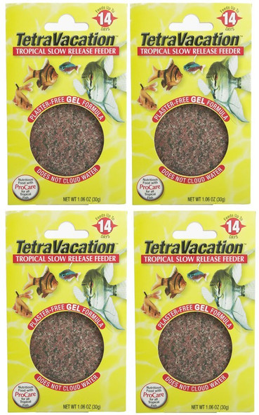 Tetra vacation 14Day Feeder For Tropical Fish. 4 Pack Total 4.24 Oz 4 Pack