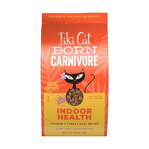 Tiki Pets Cat Born Carnivore Indoor Health NonGmo Chicken And Turkey Meal Recipe 3 Lbs