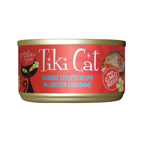 Tiki Pets Cat Grill Wet Cat Food Sardine Cutlets In Lobster Consomm 2.8 Oz 12 Count