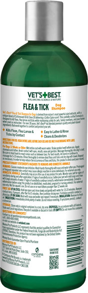 Vet's Best Natural Flea & Tick Dog Shampoo 12 Oz
