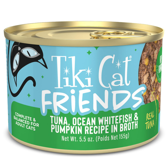 Tiki Pets Cat Aloha Friends Wet Cat Food Tuna Ocean Whitefish & Pumpkin 5.5 Oz 8 Count