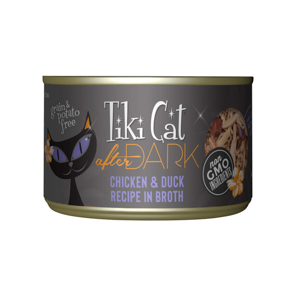 Tiki Pets Cat After Dark Chicken & Duck HighProtein And 100% NonGmo Ingredients 5.5 Oz Pack Of 8