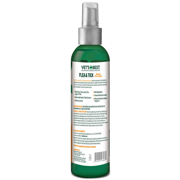 Vet's Best Natural Flea And Tick Spray For Dogs 8 Oz