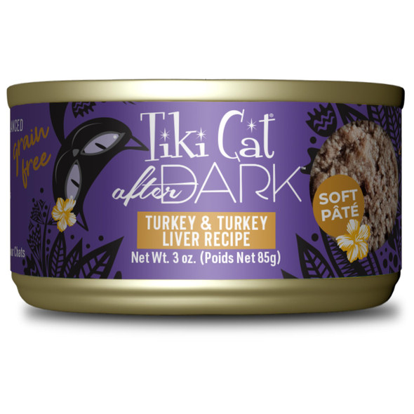Tiki Pets Cat After Dark Pate Wet Cat Food Turkey & Turkey Liver 3 Oz 12 Count