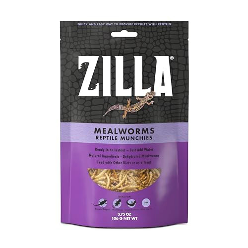 Zilla Reptile Munchies Mealworms AllNatural Dehydrated Mealworms Ideal For Bearded Dragons Leopard