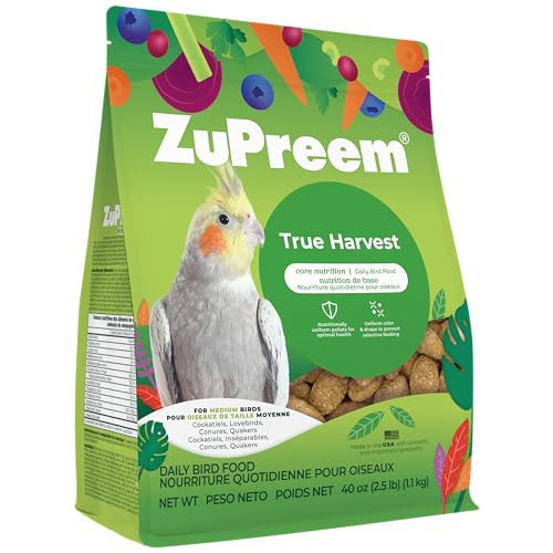 Zupreem True Harvest Cockatiel Pellets Natural Bird Food For Cockatiels Medium Bird 2.5 Lb Pack Of 2