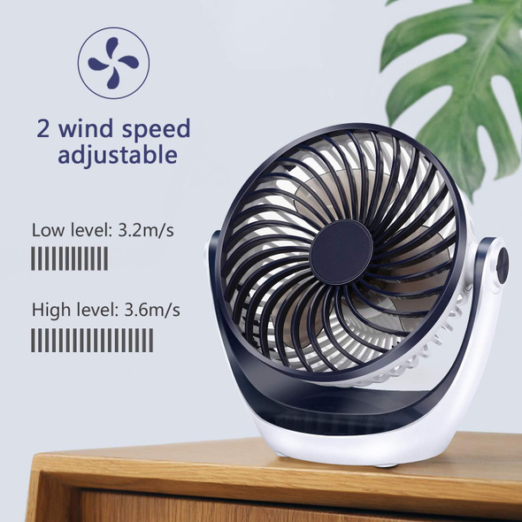 Aluan Desk Fan Small Table Fan With Strong Airflow Quiet Operation Portable Fan Speed Adjustable Head 360°Rotatable Mini Personal