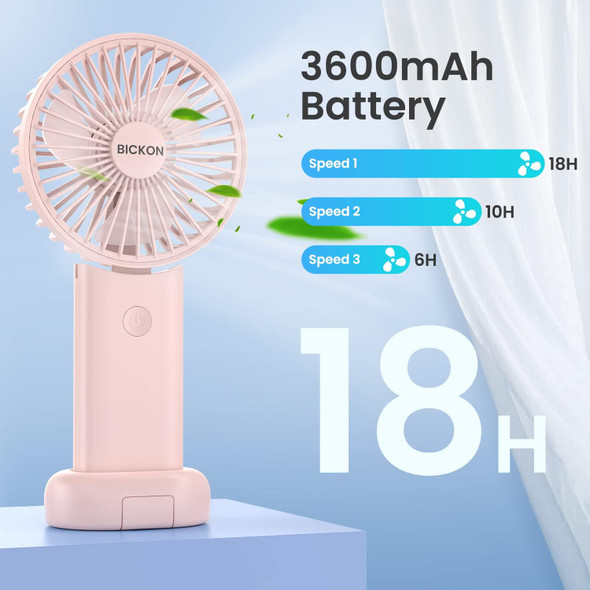 Handheld Fan, Portable Fan With Usb Rechargeable Battery, 3 Adjustable Speed Personal Fan Desk Table Fan With Base, Lightweight