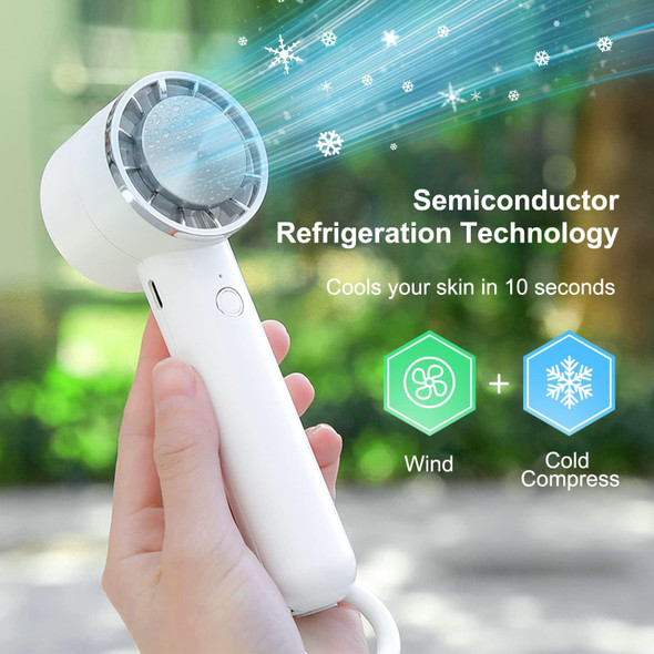Handheld Cooling Fan, Upgrade Portable Fan With Cold Compress Function, 3 Speeds Adjustable Rechargeable Usb Mini Face Fan
