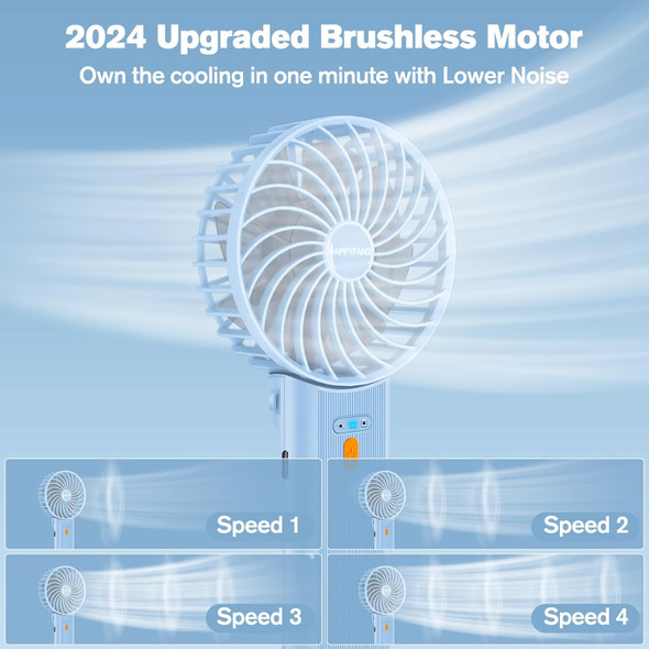 Mini Handheld Fan,2024 Upgraded Portable Hand Mini Fan,15H Working Time,Quiet,Lightweight,4 Speed,Hand Fans For Women With 180°