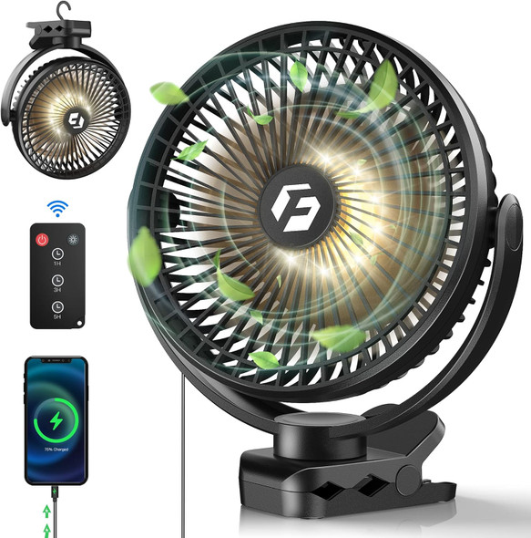 Frizcol 12000Mah 8 Inch Portable Clip On Fan,Battery Operated Camping Fan With Lights And Remote, Usb Fan Small Desk Fan Personal Frizcol 12000Mah 8 Inch Portable Clip On Fan,Battery Operated Camping Fan With Lights And Remote, Usb Fan Small Desk Fan Personal