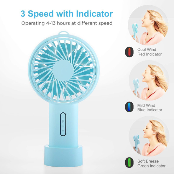 Ipow Mini Handheld Fan Personal Portable Fan 3 Speed Adjustable Angle Removable Base Lanyard Usb Recharging Battery Operated Ipow Mini Handheld Fan Personal Portable Fan 3 Speed Adjustable Angle Removable Base Lanyard Usb Recharging Battery Operated