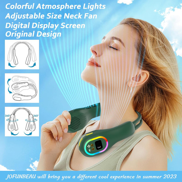 Neck Fan Portable, Rechargeable Wearable Fan, Personal Fans For Your Neck, Adjustable Air Direction Width, Flexible Cooling Fan Neck Fan Portable, Rechargeable Wearable Fan, Personal Fans For Your Neck, Adjustable Air Direction Width, Flexible Cooling Fan