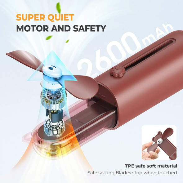 Mini Fan Portable, Portable Handheld Fan For Kids With Soft Blade, Safety Kids Fan Small Fan, Low Noise Personal Fan, Cute Batter Mini Fan Portable, Portable Handheld Fan For Kids With Soft Blade, Safety Kids Fan Small Fan, Low Noise Personal Fan, Cute Batter