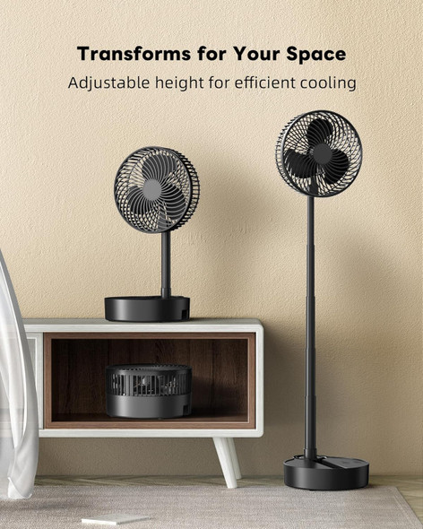 Koonie 10000Mah Portable Fan, 8 Inch Foldable Stand/Desk Fan Up To 20 Hours Night Light Battery Powered Fan Cordless Height Koonie 10000Mah Portable Fan, 8 Inch Foldable Stand/Desk Fan Up To 20 Hours Night Light Battery Powered Fan Cordless Height