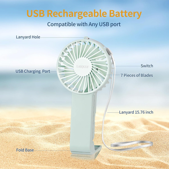 Handheld Fan Personal Portable Fan 3 Speed Adjustable Removable Lanyard Usb Recharging Battery Operated Small Desk Table Fan Make Handheld Fan Personal Portable Fan 3 Speed Adjustable Removable Lanyard Usb Recharging Battery Operated Small Desk Table Fan Make