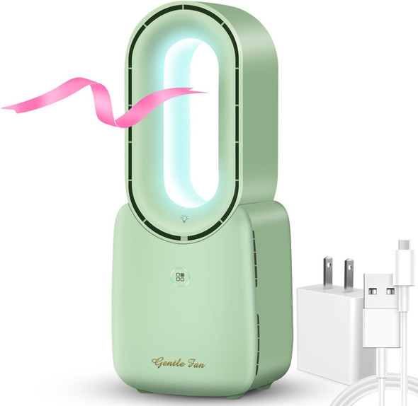 Let'Me Desk Fan, 11.8 Inch Portable Bladeless Fan Small Personal Cooling Fan With 5 Colors Touch Control Led Light, Quiet Usb Let'Me Desk Fan, 11.8 Inch Portable Bladeless Fan Small Personal Cooling Fan With 5 Colors Touch Control Led Light, Quiet Usb