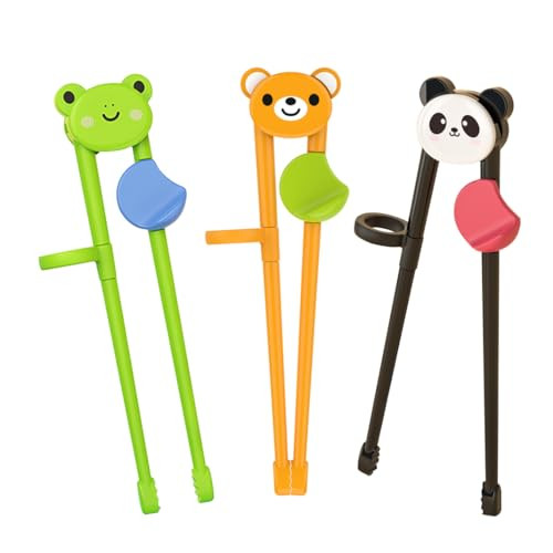 Pandaear 3 Pairs Animal Toddler Training Chopsticks For Kids Reusable Beginners Learning
