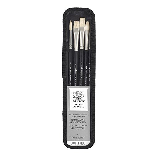 Winsor and Newton Artists Hog Oil Brush (Pack Of 5)BlackLarge Pack Of 5