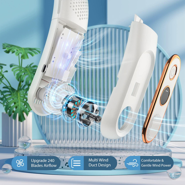 Matekxy Portable Neck Fan Led Display Bladeless Fan HandsFree Rechargeable And Lightweight Personal Folding Wearable Neck Fan Matekxy Portable Neck Fan Led Display Bladeless Fan HandsFree Rechargeable And Lightweight Personal Folding Wearable Neck Fan