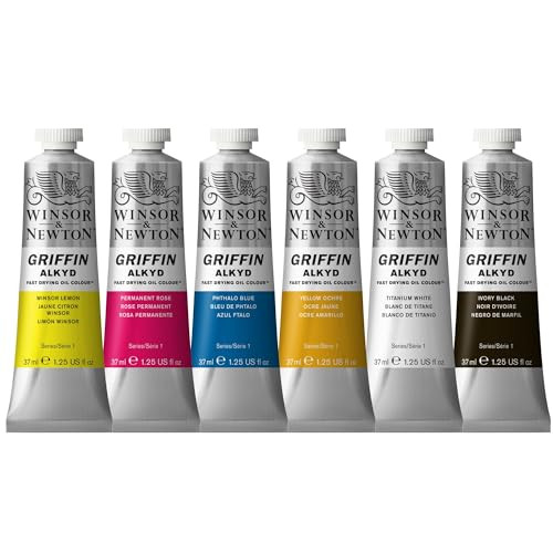 Winsor and Newton Griffin Alkyd Fast Drying Oil Paint Beginners Set 6 X Tubes 37Ml