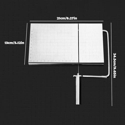 Cyingwin Cheese Slicer With Cutting Board And Measuring Grid Adjustable Stainless Steel Stainless Steel
