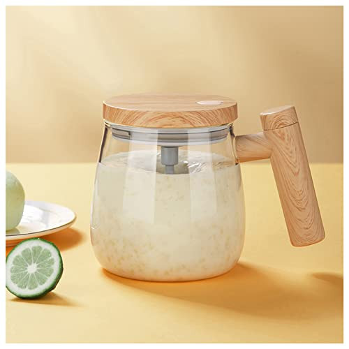 Foxnsk Self Stirring Mug Electric Mixing Cup High Borosilicate Glass Self Stirring 400Ml