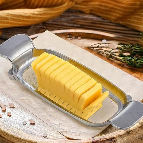 Bcautay Butter Slicer Cutter Stainless Steel Multipurpose Cheese Slicer For Block Cheeses Stainless Steel