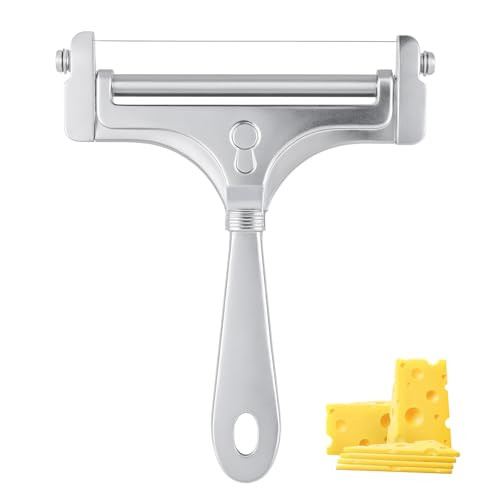 Ybeaty Cheese Cutter Stainless Steel Wire Cheese Slicer Handheld Cheeses Cutter Adjustable Stainless Steel