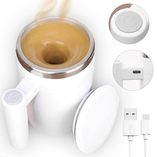 Glowgath Self Stirring Coffee MugAutomatic Magnetic Stirring Cup For Easy Mixing Stainless Steel