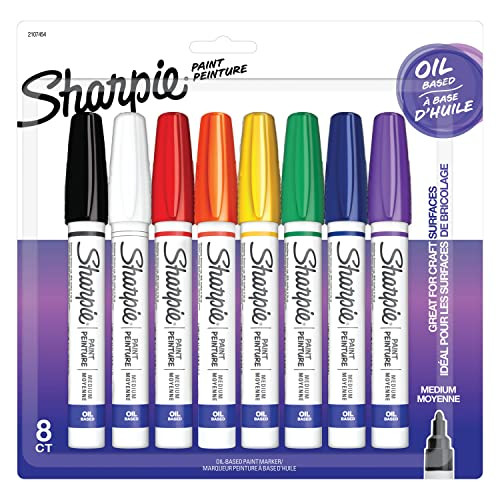 Sharpie OilBased Paint Markers Medium Point Assorted Colors 8 Count