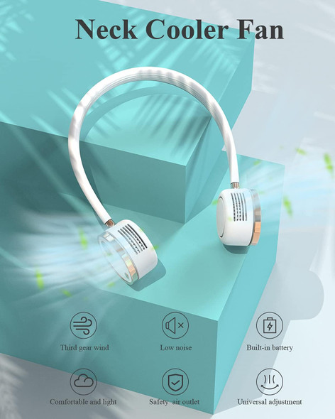 Minthouz Portable Neck Fan, 3 Speeds Wearable Personal Fan Hands Free Bladeless Fan, 2000Mah Rechargeable Battery Operated Usb Minthouz Portable Neck Fan, 3 Speeds Wearable Personal Fan Hands Free Bladeless Fan, 2000Mah Rechargeable Battery Operated Usb