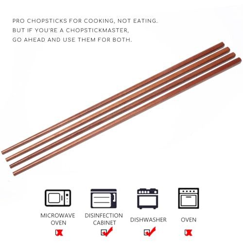 Donxote 6Pairs 16.5Inch Wooden Cooking Chopsticks Set